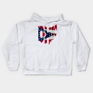 Ohio Typo Map Kids Hoodie